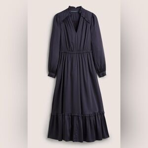 Boden Satin Maxi Dress Ruffles